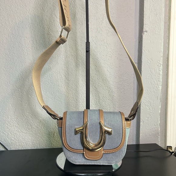 Handbags - NWOT- TRUE RELIGION denim and Tan Women's crossbody bag